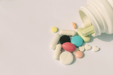 pills and medicine on a background
