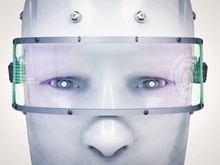 cyborg face or robot face