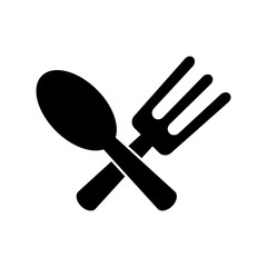Pictogram folk and spoon icon. Black icon on white background.