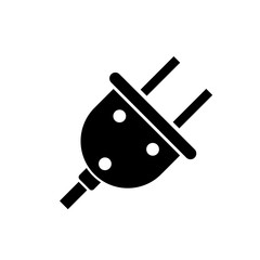 Pictogram power socket icon. Black icon on white background.