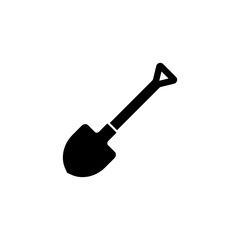 Pictogram shovel icon. Black icon on white background.
