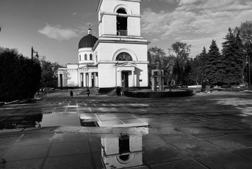 Bell tower of the Nativity Cathedral in Chisinau - Moldova