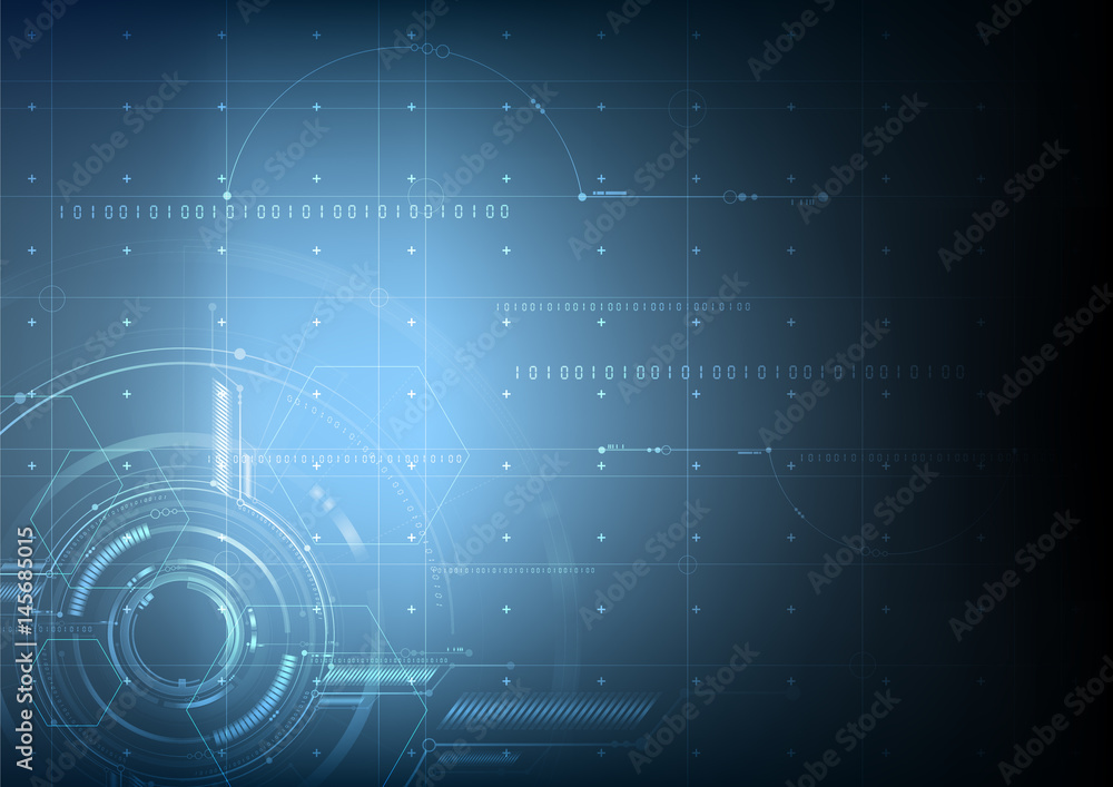 Sticker abstract technological future blueprint vector background