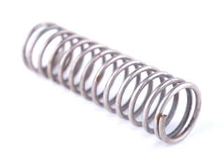 Metal spring on a white background