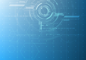 Obraz premium Abstract technological future blueprint drawing vector background