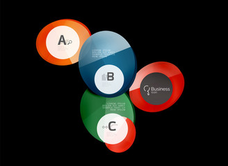 Glossy glass circle banner design template