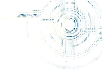 Abstract technological futuristic interface on white circuit vector background