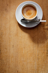 Cup of coffee on a saucer