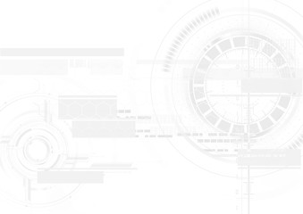 Technological white texture hud display vector background abstract