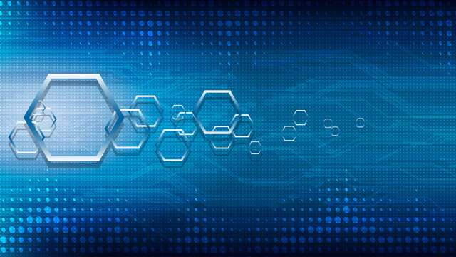 Vector Abstract Technological Hexagon Circuit Background