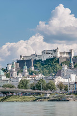 Fototapeta na wymiar Salzach river on its way through Salzburg, Austria