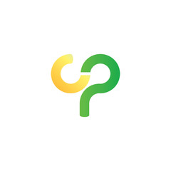 simple and creative initial letter CP logo