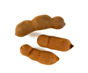 sweet tamarind isolated on white