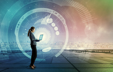 Information Communication Technology concept. Internet of Things. Smart City. Digital...