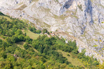 The village Bulnes in the Picos de Europa, is one of the remotest parishes in Spain. No roads reach Bulnes. It can now be accessed by an underground funicular railway from Poncebos as well by foot