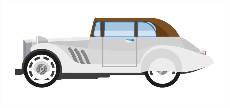 Old gray colored elegant car