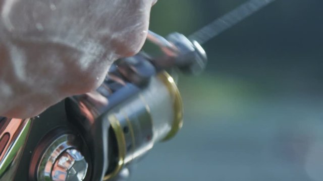 slow motion of spinning reel