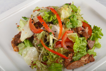 Salad with pork