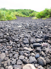 Volcanic pebble in izu-ooshima,tokyo.
