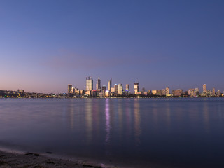 Fototapeta na wymiar Perth City Skyline at Dusk