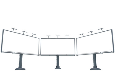 Obraz premium 3D rendering of blank billboard (empty advertisement) isolated on white background