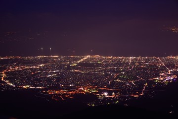 Obraz premium 鶴見岳からの夜景