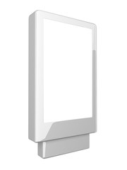3D rendering of Blank billboard (city advertisement) isolated on white background