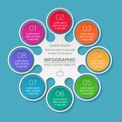 Vector infographic template, 8 options.