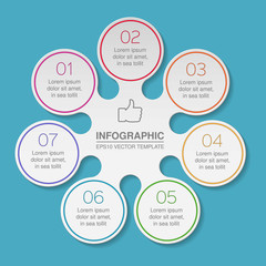 Fototapeta premium Vector infographic template, 7 options.