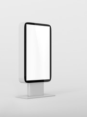 Outdoor Advertising Stand Display (empty banner lightbox) - mockup template isolated on white. 3D rendering
