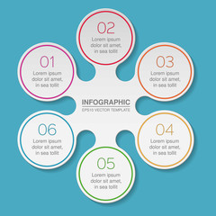 Vector infographic template, 6 options.