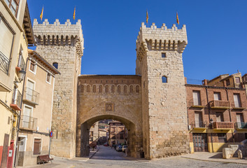 Fototapeta na wymiar The low gate of medieval city Daroca