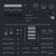 Fototapeta premium Black buttons set. Web interface icons