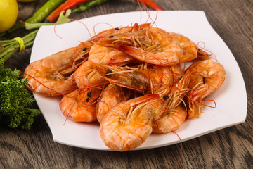 Boiled prawns