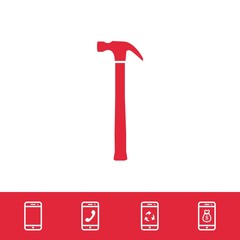 hammer icon stock vector illustration flat design