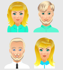 People avatar collection. Vector icons.