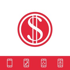 money icon stock vector illustration flat design