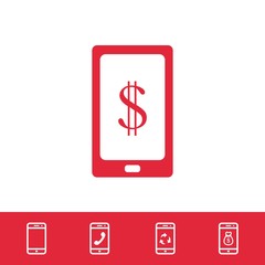 Smart phone with money dollars stock vector illustration flat design