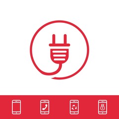 Plug vector icon stock vector illustration flat design