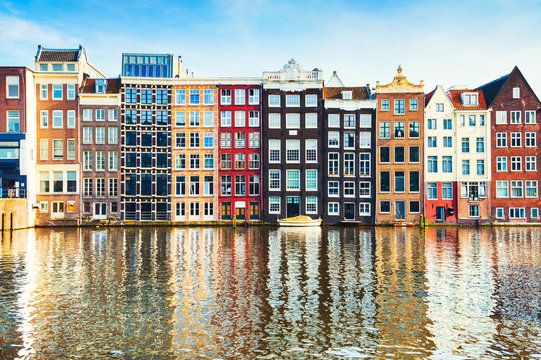 Traditional houses in Amsterdam, Netherlands