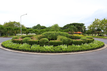 Monument and Pathway through green lawn