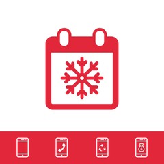 winter calendar icon stock vector illustration flat design