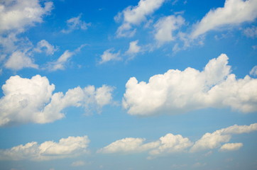 Fototapeta premium Blue sky with clouds background and textures. 