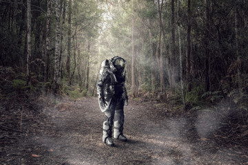 Astronaut in forest