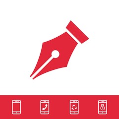 fountain pen icon stock vector illustration flat design