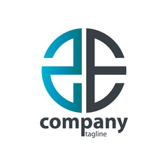 Initial Letter ZE With Linked Circle Logo