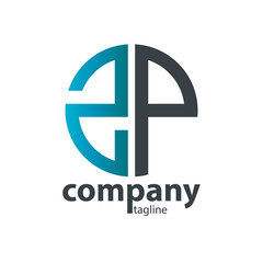 Initial Letter ZP With Linked Circle Logo