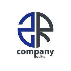 Initial Letter ZR With Linked Circle Logo