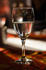 Serving a glass of water in a restaurant