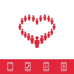 heart icon stock vector illustration flat design